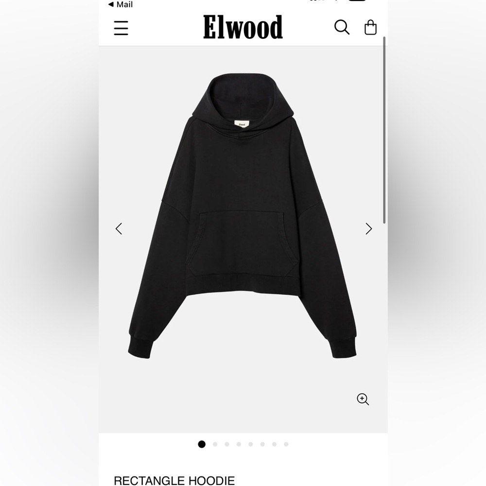 Elwood Black Rectangle Hoodie